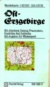 DDR Wanderkarte OST-ERZGEBIRGE 1:50 000 Landkarte Tourist Verlag Glashütte - Bild 1 von 1