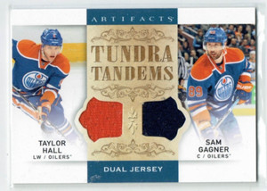14-15 UD Artifacts Tundra Tandems  Taylor Hall--Sam Gagner  Dual Jerseys