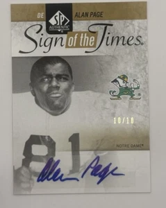 Alan Page 2011 SP Authentic Sign of the Times AUTO 10/10 VIKINGS Notre Dame Gold - Picture 1 of 2