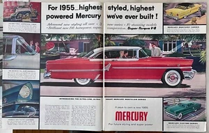 2 page 1954 magazine ad for 1955 Mercury - Intro Montclair, Custom, Monterey - Picture 1 of 1