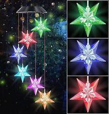 Star Shape Solar Wind Chimes Color Changing LED Lights Outdoor Garden Yard Decor