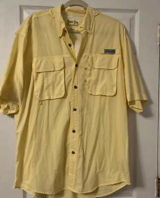 Camisa con botones Bimini Bay para hombre grande/X-grande (se adapta a XL) pesca - amarilla Foto 1 de 4