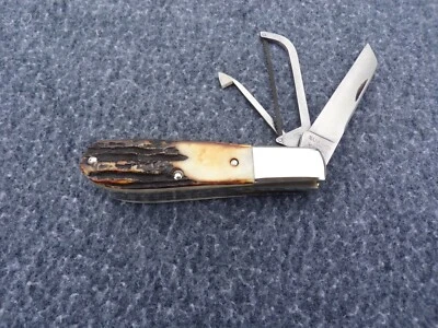 NAPANOCH 2022 BURNT STAG DIXIE BARLOW 1095 CARBONO HECHO EN EE. UU. CUCHILLO Foto 1 de 4