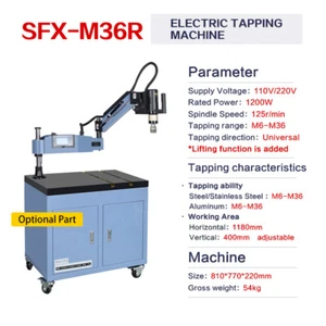 US SFX M6-M36 Electric Tapping Machine Flexible Arm 125rpm Tap Holders Included - Picture 1 of 9