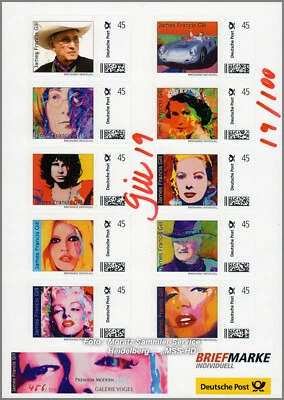 James Francis Gill: Pop Art Briefmarken Folder, 100 Bögen handsigniert - Nr. 100 - Bild 1 von 4