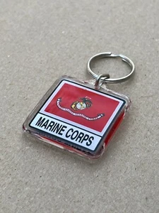 Acrylic Armed Forces Keychain Marine Corps USMC Key Chain FREE SHIPPING *NIP* - Picture 1 of 2