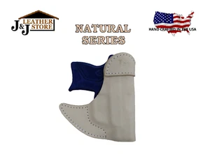 J&J SIG P365 W/ CRIMSON TRACE LASER FORMED FRONT POCKET NATURAL LEATHER HOLSTER - Picture 1 of 6
