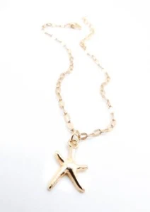NEW Dainty Gold STARFISH Charm Thin Oval Links Chain Anklet - Picture 1 of 4
