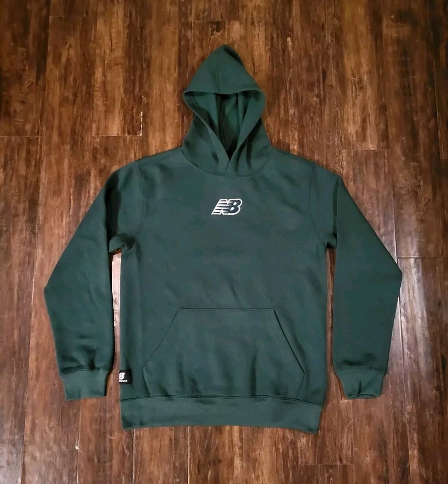 Sudadera con Capucha Pullover Polar Logo NEW BALANCE Verde Juvenil Adolescente XL 18/20 Foto 1 de 4