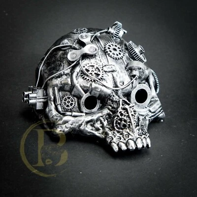 SILVER- STEAMPUNK BIRD SKULL MASK PLAGUE DOCTOR MASK HALF FACE MASQUERADE MASK - Image 1 of 4