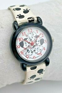 Vintage 1990s Women's/Youth DISNEY Time Works 101 Dalmatians Pawprint Watch Runs