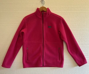patagonia jacket girls xl Fleece Full Zip Pink Long Sleeve Pockets Outdoor Soft - Picture 1 of 8