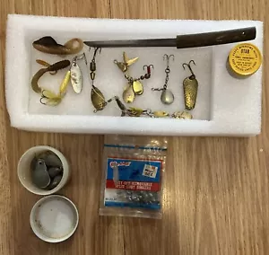 Estate Find Vintage Fishing Lures, Weights, Fillet Knife +. Mepps Rooster Tail - Picture 1 of 7