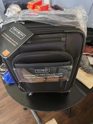 Samsonite Silhouette 17 Black 21" Carry-on Expandable Softside Spinner Suitcase - Image 1 of 4