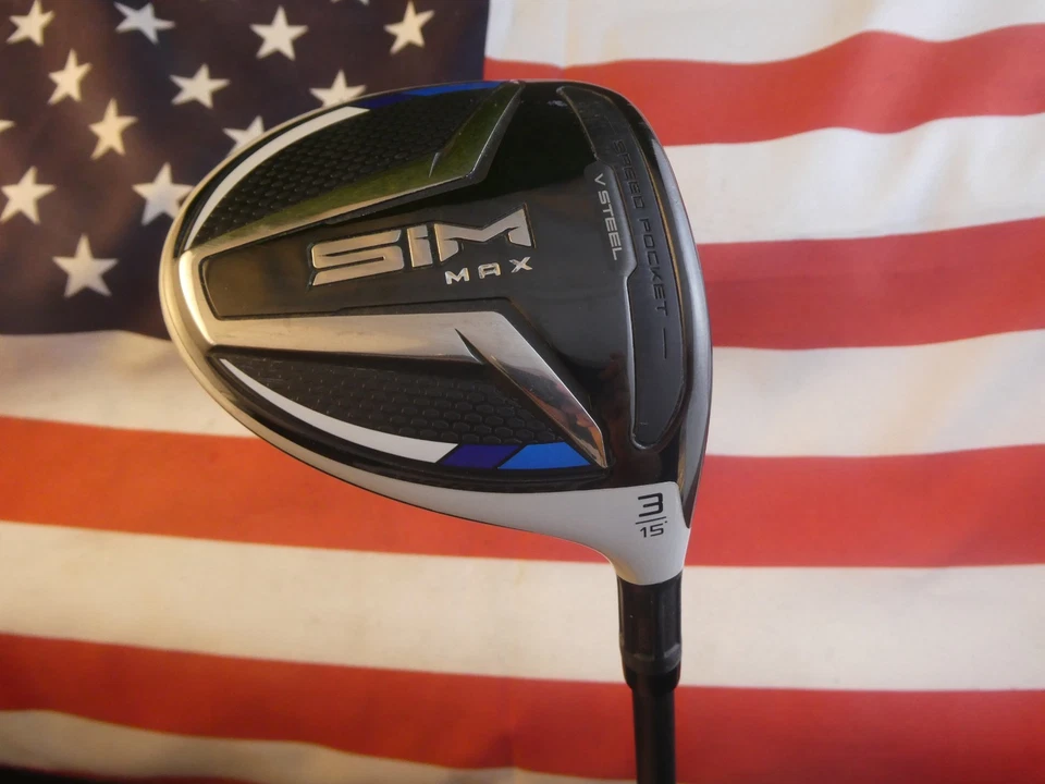 MINT TaylorMade SIM MAX # 3 Fairway Wood 15* Aldila ROGUE 70 Stiff Flex - Image 1 of 4