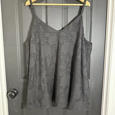 Torrid плюс размер 4 шифоновое с подкладкой качели Cami цветочный кружева черный регулируемые ремни - Изображение 1 из 4