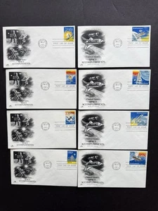 US 1981 FDCs +Space Achievements #1919a +Moonlanding+Space Shuttle Cachet +8FDCs - Picture 1 of 2