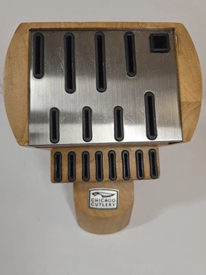 Chicago Cutlery Knife Block (Only) 17 slots total / 8 Steak Knife slots BAMBOO - Image 1 of 4