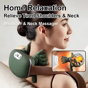 Heated Neck Shoulder Back Massager Electric Kneading Pillow Muscle Pain Relief - Picture 1 of 8