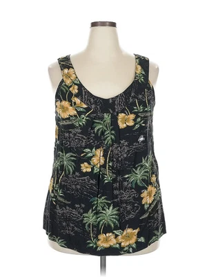 Blusa negra sin mangas Aloha Hut para mujer 3X Plus Foto 1 de 4