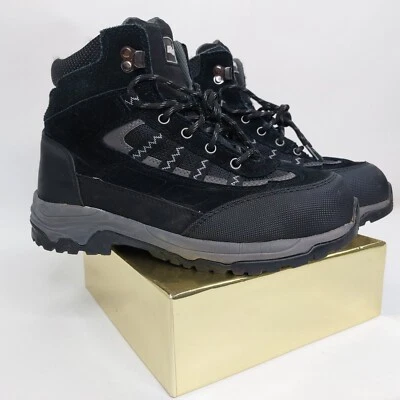 DieHard 男式工作远足靴麂皮绒钢头黑色灰色火星尺寸 9 W Excelle — 第 1/4 张图片