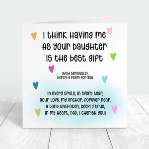 Personalised Birthday Card for Dad from Daughter Son Fun Poem Father Daddy Gift - Picture 1 of 6