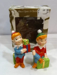 Kathy Ireland Home Elf Salt & Pepper Shakers Gorham “Once Upon a Christmas” New - Picture 1 of 4