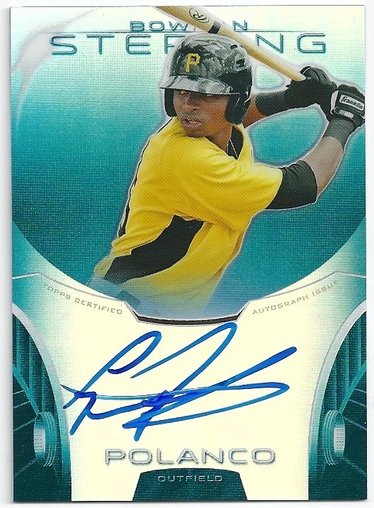 Bowman Sterling 2013 Gregory Polanco Prospect refractor tarjeta automática azul #21/25 Foto 1 de 1