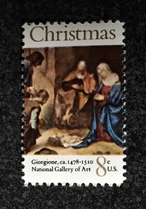 1971US #1444 Christmas Adoration of Shepherds by Giorgione - Single Stamp Mint - Picture 1 of 1