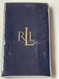 Rare! NEW Ralph Lauren PAIR *STANDARD PILLOWCASES Driver Jacquard NAVY Blue $120 - Picture 1 of 8