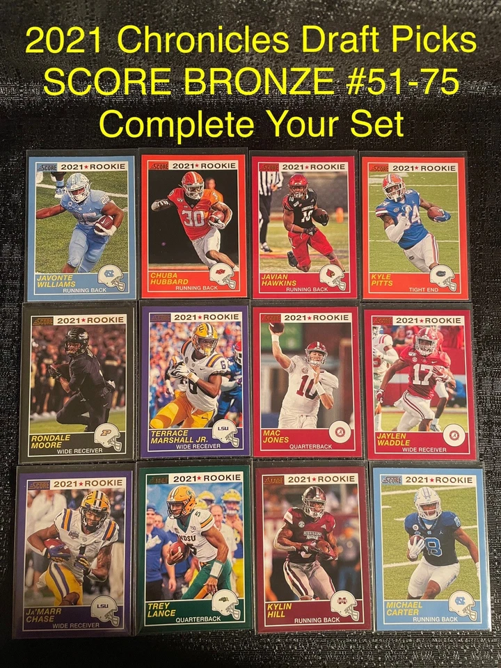 2021 PANINI CHRONICLES DRAFT PICKS SCORE BRONZE PYC COMPLETE YOUR SET #51-75 - Image 1 of 1