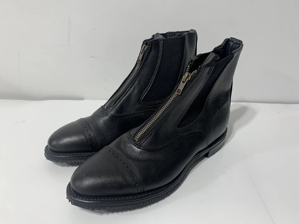 Botas de equitación para hombre 9,5 Grand Prix pantorrilla cremallera punzón punta paddock caballo Foto 1 de 4