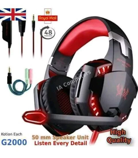 3.5mm Gaming Headset With Mic LED Headset For Laptop PS4 Xbox One PC Mac BNWT - Image 1 of 1