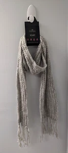 Minicci Women's Gray and White Shimmer Winter Scarf - Picture 1 of 10