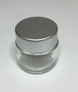 15ml Glass Jar, Clear Glass Jar With Matt Silver Screw On lid *ANY AMOUNT* - Picture 1 of 1
