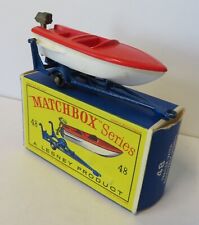 1960s Matchbox Regular Wheels #48 Trailer with Removal Sports Boat in Orig. Box