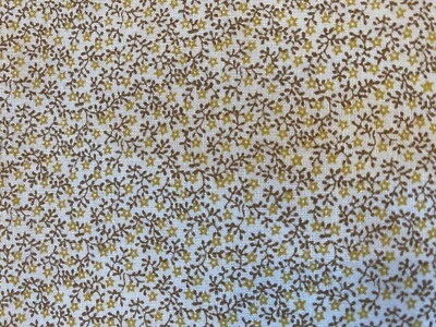 1 yd The Kesslers Concord Cotton Fabric Calico Small Floral Stars Yellow Brown - Image 1 of 4