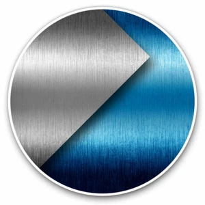 2 x Vinyl Aufkleber 20 cm - Blau & Silber Gebürstet Metalloptik Cool Geschenk #3960 - Bild 1 von 9