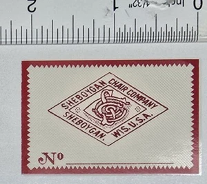 Sheboygan Chair Co. seat decal - Picture 1 of 1