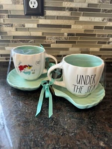 NWT 2024 Rae Dunn Disney Princess Ariel The Little Mermaid Cup & Saucer - Picture 1 of 10