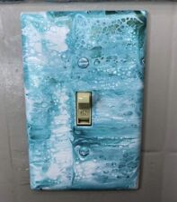 Acrylic Fluid Art Pour Light Switch Plate Cover Girlfriend Decor Handmade Gift