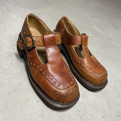 Vintage Dr Marten Mary Jane Buckle Shoes UK 3 / US 5 Leather Strap England Made - Image 1 of 4