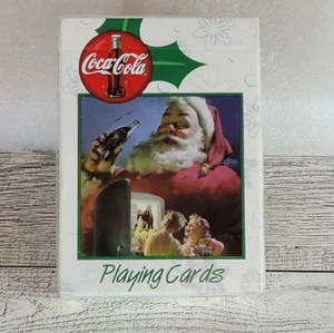 NEW Vintage Coca-Cola Christmas Playing Cards Santa Claus 1999 White Packaging - Imagen 1 de 5