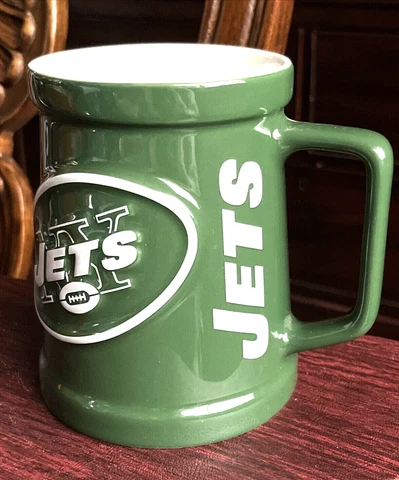 NFL NY Jets Coffee Cup Mug Oversized, Raised Logo, Licensed, Sports Fan, NWT Cover