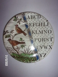 ABC PLate with Robins 7" Staffordshire - Picture 1 of 2