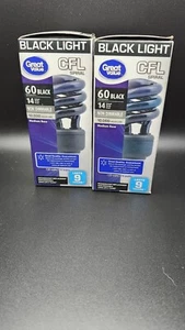 2 CFL Fluorescent Spiral Black Light Bulb 120V 14W Equivalent to a 60 - Picture 1 of 3