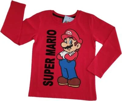 Super Mario Langarmshirt T- Shirt Shirt Jungen Gr. 110 bis 128 - Bild 1 von 4