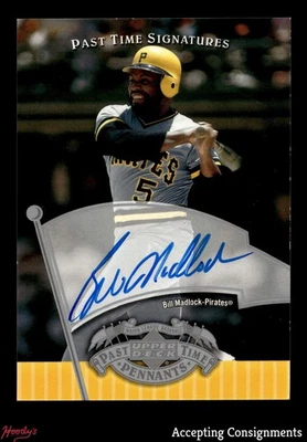 2005 UD Past Time Pennants Signatures Silver #BM Bill Madlock AUTO PIRATES - Image 1 of 2