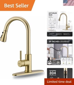 Commercial Gold Faucet with Pull Down Sprayer - Picture 1 of 9