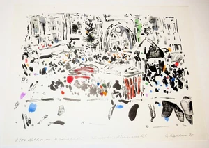 Oskar Koller handsig. Farb Lithographie Aquarell Nürnberg "Christkindlesmarkt" - Picture 1 of 5